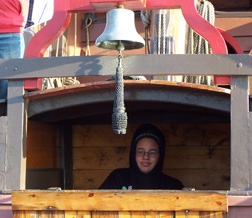 Alex S. looks out from the helm hutch.