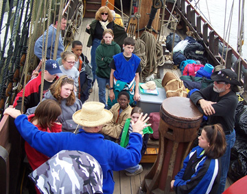 Captain Reynolds explains safety procedures to the new crew.