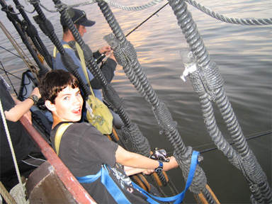 Dr. Dawson and Dylan fly fish from the channel.