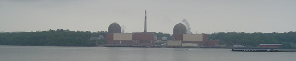 A view of the Indian Point nuclear plant from the river.