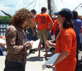 Veronica is interviewed for the local newspaper.