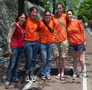 A gang of former student crewmembers, now off to college.