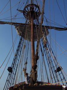 Mr. Terry unfurls the fore course.