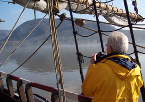 Dick Powel snaps a photo of Storm King in the Hudson Highlands.