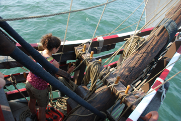 Ms. Read mans the spritzel on the beak.