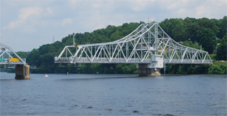 The swivel bridge between East Haddam and Haddam closes.