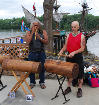 Musicians perform at the Goodwin pier.