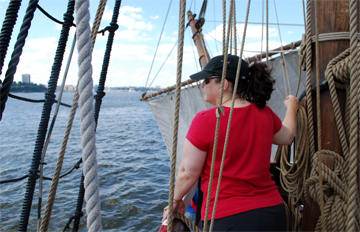 Dawn stands lookout.