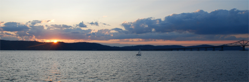 A rosy sunset over the Palisades.
