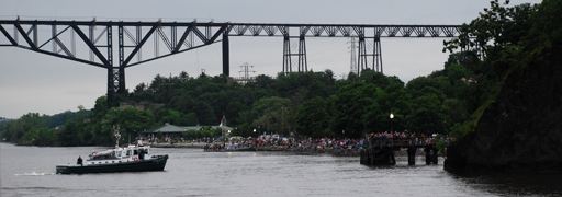 A massive crowd in Waryas Park, Poughkeepsie.