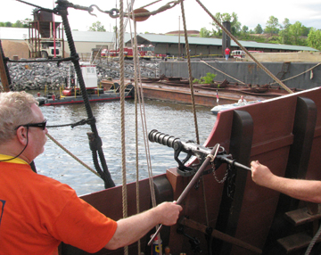 Master Gunner Rodrques and Assistant Gunner Noonan fire a swivel salute.