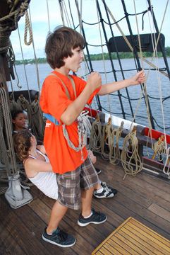 Matt G. struts around the foredeck.