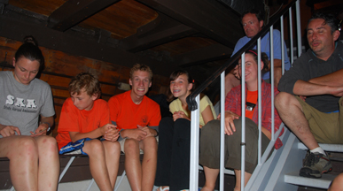 The crew aren't quite ready for the camera.