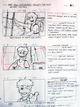 A storyboarded sequence.
