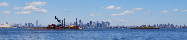 The New York Harbor skyline.